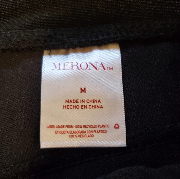 Merona Dressy black leggings with flocking size M - Picture 8 of 9